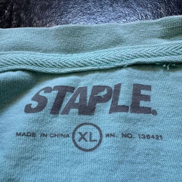 Staple Baby Blue Short Sleeve T-Shirt Embroidered Mens size XL Streetwear - Picture 14 of 16